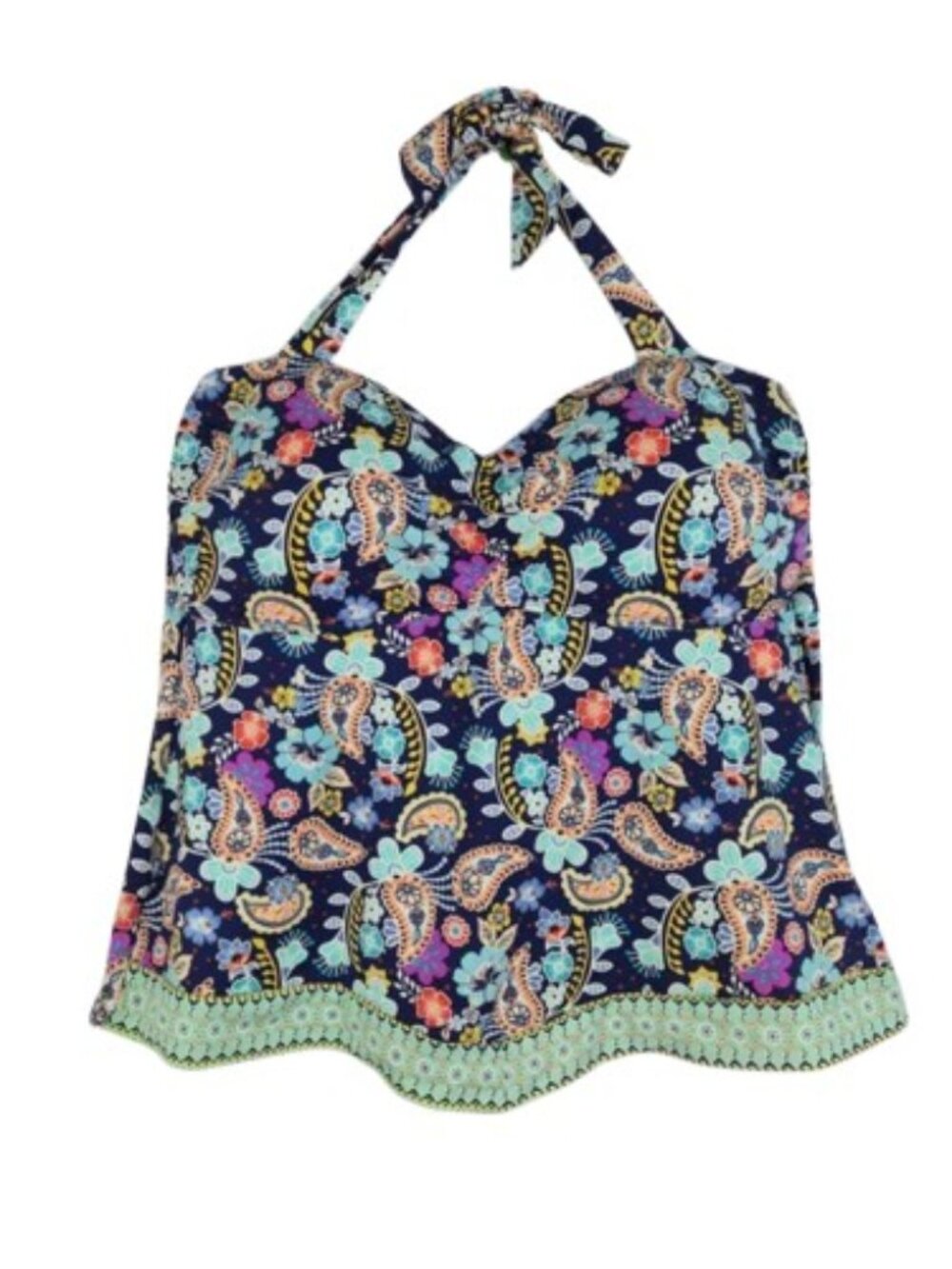 Liz Claiborne Paisley Floral Tankini Swim Top 20W